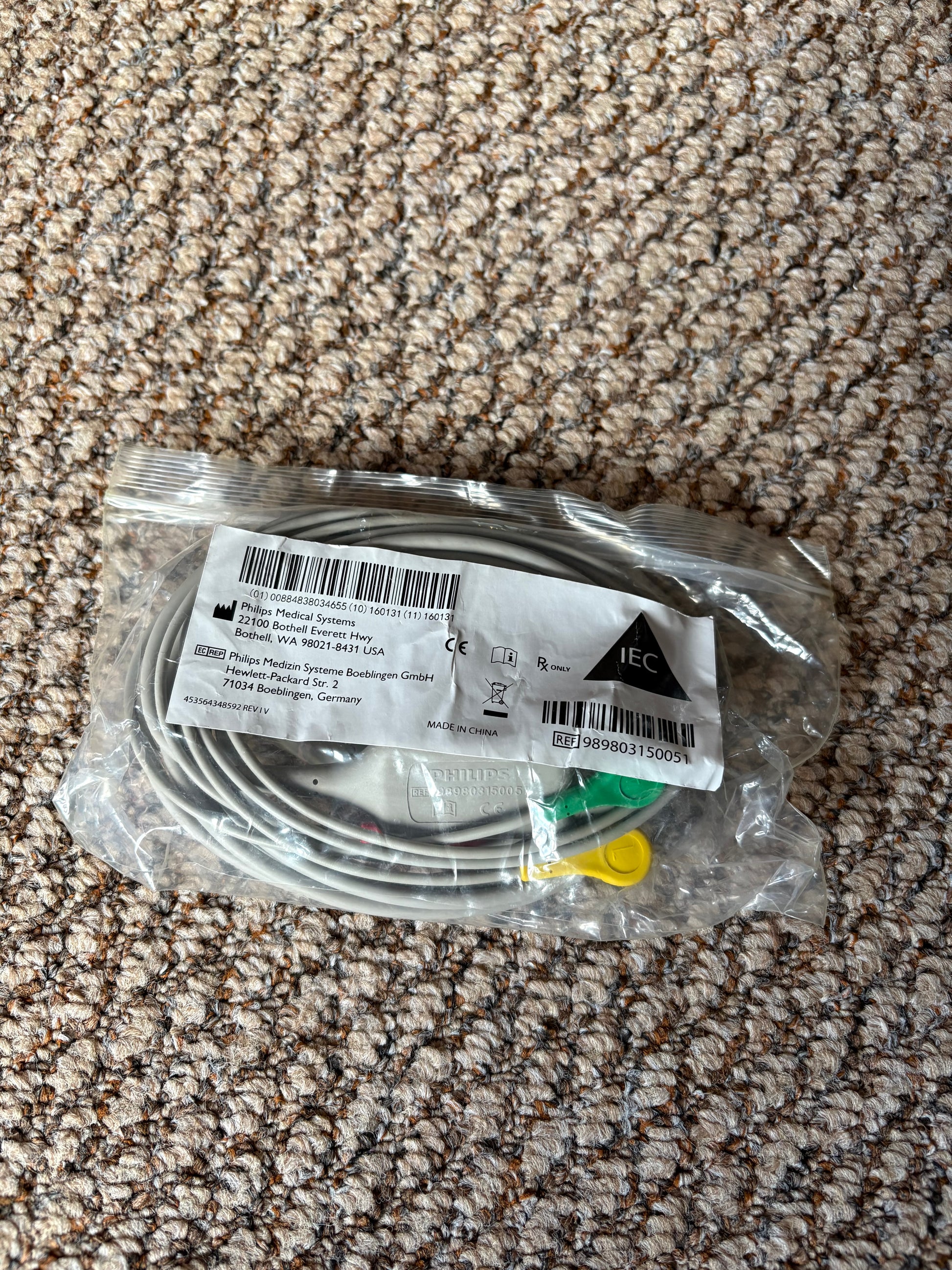 Philips HeartStart FR3 AED 3-lead ECG cable